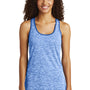 Sport-Tek Womens Electric Heather Moisture Wicking Tank Top - True Royal Blue Electric/True Royal Blue