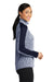 Sport-Tek LST397 Womens Electric Heather Moisture Wicking 1/4 Zip Sweatshirt True Navy Blue Electric/True Navy Blue Model Side