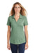 Sport-Tek LST405 Womens Moisture Wicking Short Sleeve Polo Shirt Heather Forest Green Model Front