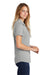 Sport-Tek LST405 Womens Moisture Wicking Short Sleeve Polo Shirt Heather Light Grey Model Side