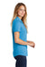 Sport-Tek LST405 Womens Moisture Wicking Short Sleeve Polo Shirt Heather Pond Blue Model Side