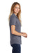 Sport-Tek LST405 Womens Moisture Wicking Short Sleeve Polo Shirt Heather True Navy Blue Model Side