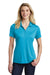 Sport-Tek LST550 Womens Competitor Moisture Wicking Short Sleeve Polo Shirt Atomic Blue Model Front