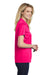 Sport-Tek LST550 Womens Competitor Moisture Wicking Short Sleeve Polo Shirt Raspberry Pink Model Side