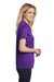 Sport-Tek LST550 Womens Competitor Moisture Wicking Short Sleeve Polo Shirt Purple Model Side