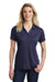 Sport-Tek LST550 Womens Competitor Moisture Wicking Short Sleeve Polo Shirt True Navy Blue Model Front