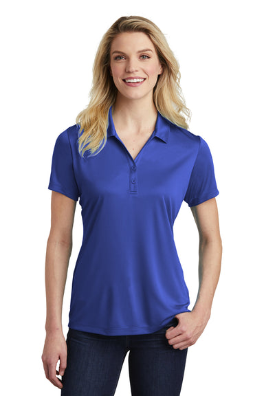 Sport-Tek LST550 Womens Competitor Moisture Wicking Short Sleeve Polo Shirt True Royal Blue Model Front