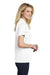 Sport-Tek LST550 Womens Competitor Moisture Wicking Short Sleeve Polo Shirt White Model Side