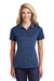 Sport-Tek LST590 Womens Electric Heather Moisture Wicking Short Sleeve Polo Shirt Dark Royal Blue Electric Model Front