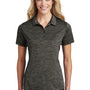 Sport-Tek Womens Electric Heather Moisture Wicking Short Sleeve Polo Shirt - Grey Black Electric