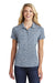 Sport-Tek LST590 Womens Electric Heather Moisture Wicking Short Sleeve Polo Shirt True Navy Blue Electric Model Front