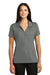 Sport-Tek LST630 Womens Tough Moisture Wicking Short Sleeve Polo Shirt Dark Smoke Grey Model Front