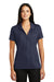 Sport-Tek LST630 Womens Tough Moisture Wicking Short Sleeve Polo Shirt True Navy Blue Model Front