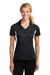 Sport-Tek LST655 Womens Sport-Wick Moisture Wicking Short Sleeve Polo Shirt Black/White Model Front