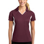 Sport-Tek Womens Sport-Wick Moisture Wicking Short Sleeve Polo Shirt - Maroon/White