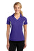 Sport-Tek LST655 Womens Sport-Wick Moisture Wicking Short Sleeve Polo Shirt Purple/White Model Front