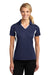 Sport-Tek LST655 Womens Sport-Wick Moisture Wicking Short Sleeve Polo Shirt True Navy Blue/White Model Front