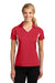 Sport-Tek LST655 Womens Sport-Wick Moisture Wicking Short Sleeve Polo Shirt True Red/White Model Front