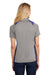 Sport-Tek LST665 Womens Heather Contender Moisture Wicking Short Sleeve Polo Shirt Heather Vintage Grey/Purple Model Back