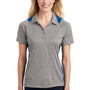 Sport-Tek Womens Heather Contender Moisture Wicking Short Sleeve Polo Shirt - Heather Vintage Grey/Royal Blue