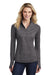 Sport-Tek LST855 Womens Sport-Wick Moisture Wicking 1/4 Zip Sweatshirt Charcoal Grey Model Front