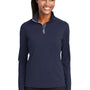 Sport-Tek Womens Sport-Wick Moisture Wicking 1/4 Zip Sweatshirt - True Navy Blue