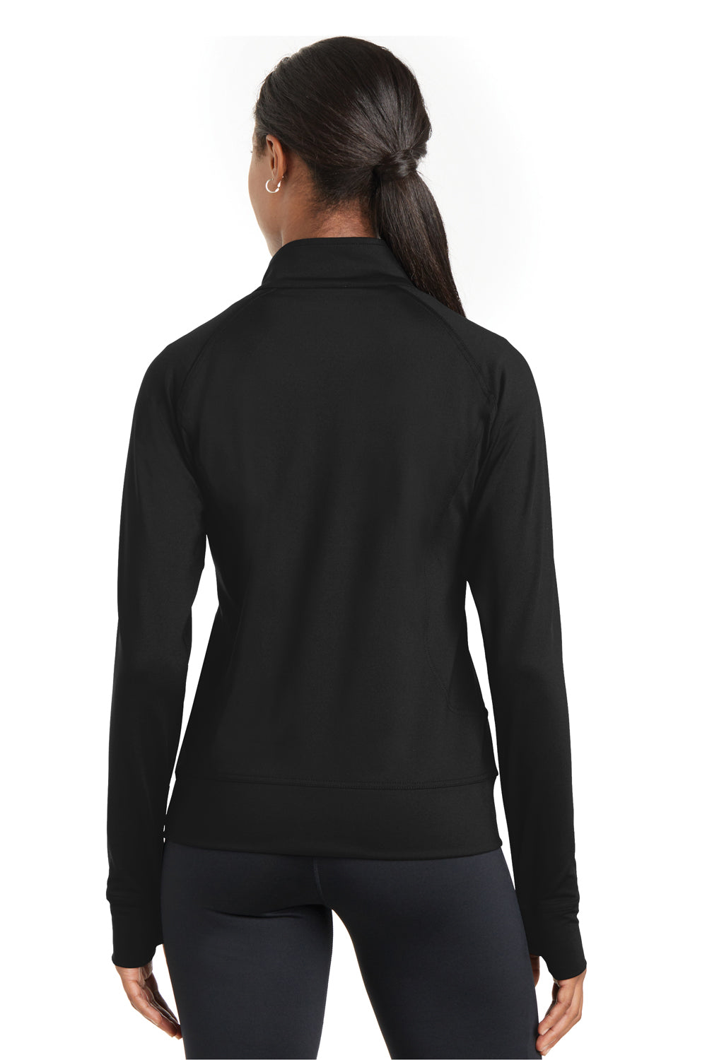 Sport-Tek LST885 Womens NRG Full Zip Sweatshirt Black Model Back