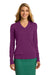 Port Authority LSW285 Womens Long Sleeve V-Neck Sweater Deep Berry Purple Model Front