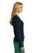 Port Authority LSW285 Womens Long Sleeve V-Neck Sweater Navy Blue Model Side