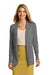 Port Authority LSW289 Womens Long Sleeve Cardigan Sweater Heather Medium Grey Model Front