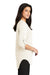 Port Authority LW701 Womens 3/4 Sleeve V-Neck T-Shirt Ivory Chiffon White Model Side