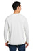 Harriton M118L Mens Charge Moisture Wicking Long Sleeve Crewneck T-Shirt w/ Pocket White Model Back