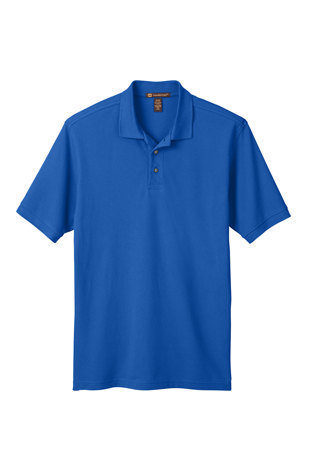 Harriton M200/M200T Mens Short Sleeve Polo Shirt True Royal Blue Flat Front