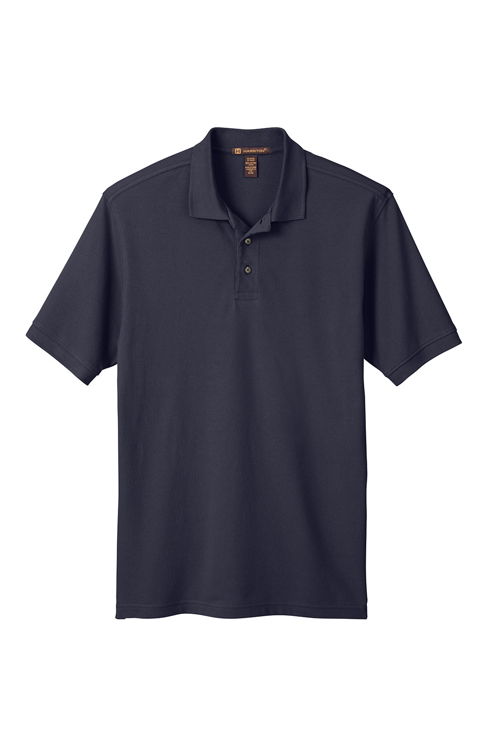 Harriton M200/M200T Mens Short Sleeve Polo Shirt Navy Blue Flat Front