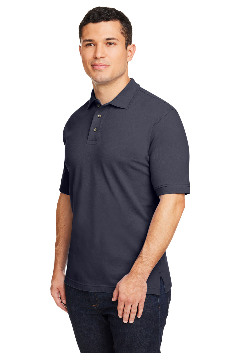 Harriton M200/M200T Mens Short Sleeve Polo Shirt Navy Blue Model 3q