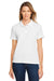 Harriton M200W Womens Short Sleeve Polo Shirt White Model Front