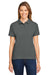 Harriton M200W Womens Short Sleeve Polo Shirt Charcoal Grey Model Front