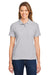 Harriton M200W Womens Short Sleeve Polo Shirt Heather Grey Model Front