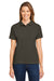 Harriton M200W Womens Short Sleeve Polo Shirt Black Model Front