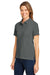 Harriton M200W Womens Short Sleeve Polo Shirt Charcoal Grey Model 3q