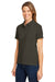 Harriton M200W Womens Short Sleeve Polo Shirt Black Model 3q