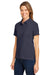 Harriton M200W Womens Short Sleeve Polo Shirt Navy Blue Model 3q