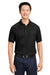 Harriton M208 Mens Charge Moisture Wicking Short Sleeve Polo Shirt Black Model Front