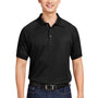 Harriton Mens Charge Moisture Wicking Short Sleeve Polo Shirt - Black