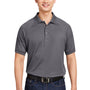 Harriton Mens Charge Moisture Wicking Short Sleeve Polo Shirt - Dark Charcoal Grey