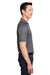 Harriton M208 Mens Charge Moisture Wicking Short Sleeve Polo Shirt Dark Charcoal Grey Model Side