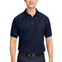 Harriton Mens Charge Moisture Wicking Short Sleeve Polo Shirt - Dark Navy Blue