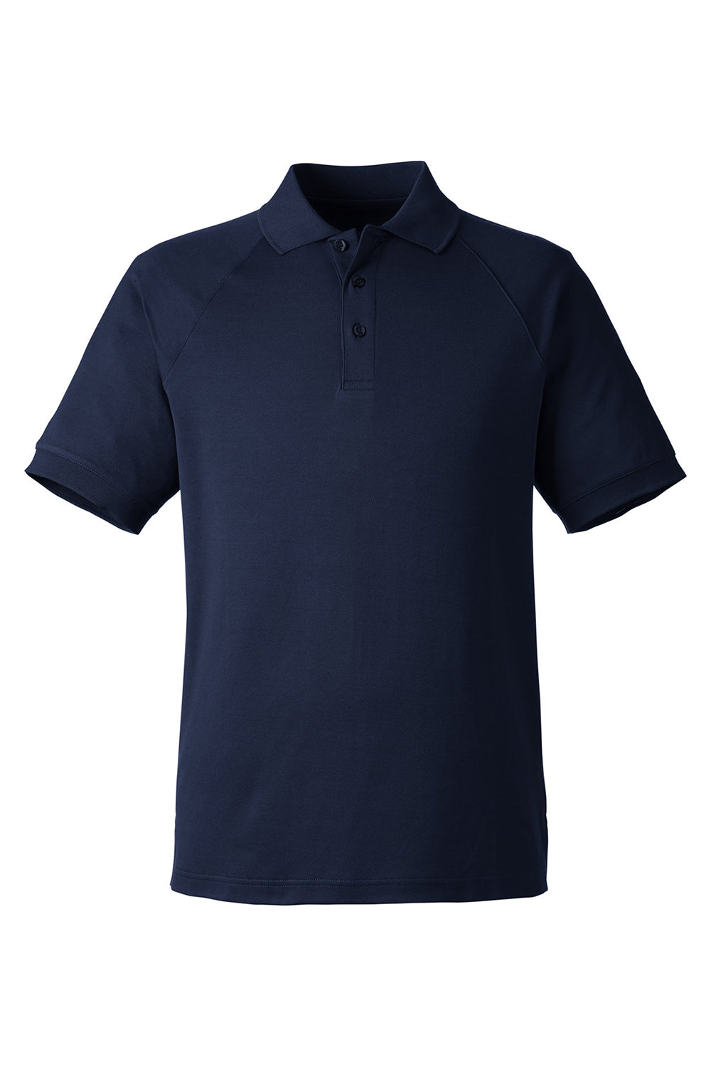 Harriton M208 Mens Charge Moisture Wicking Short Sleeve Polo Shirt Dark Navy Blue Flat Front