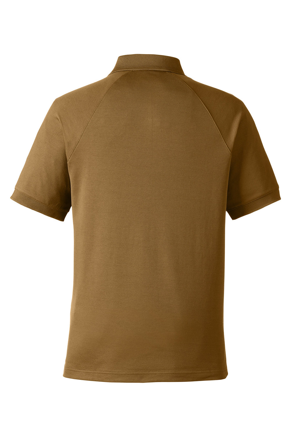 Harriton M208 Mens Charge Moisture Wicking Short Sleeve Polo Shirt Coyote Brown Flat Back