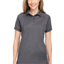 Harriton Womens Charge Moisture Wicking Short Sleeve Polo Shirt - Dark Charcoal Grey